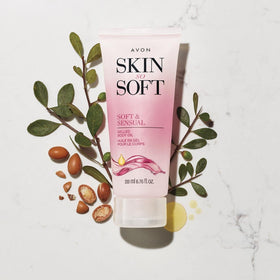 AVON product applied on legs after shower for smooth, non-greasy finish