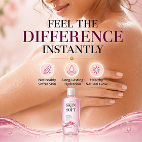 AVON oil texture on palm showing silky, non-greasy finish