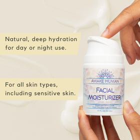 Awake Human cream texture close-up displaying creamy, non-greasy finish