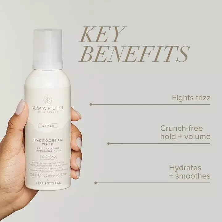 Paul Mitchell HydroCream whip mousse foam texture close-up for lightweight volume
