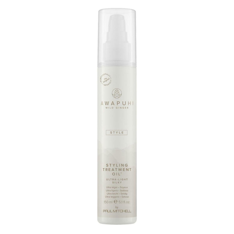 Awapuhi Wild Ginger front bottle showing branding and sleek design for easy styling