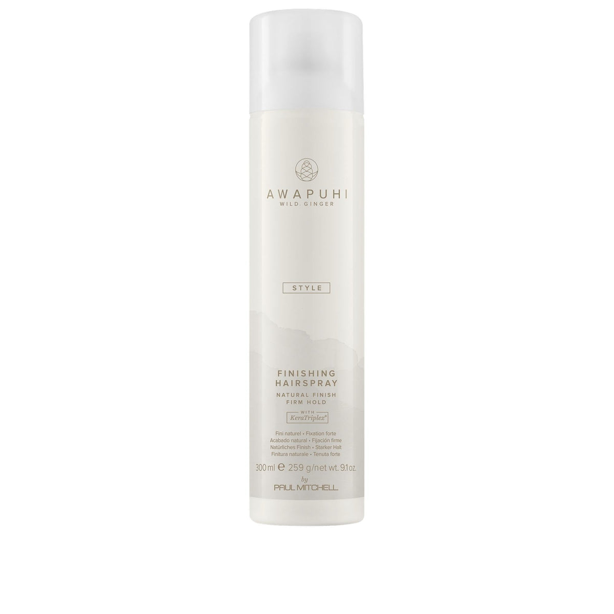 Awapuhi Wild Ginger front bottle view shows brand and firm hold benefit