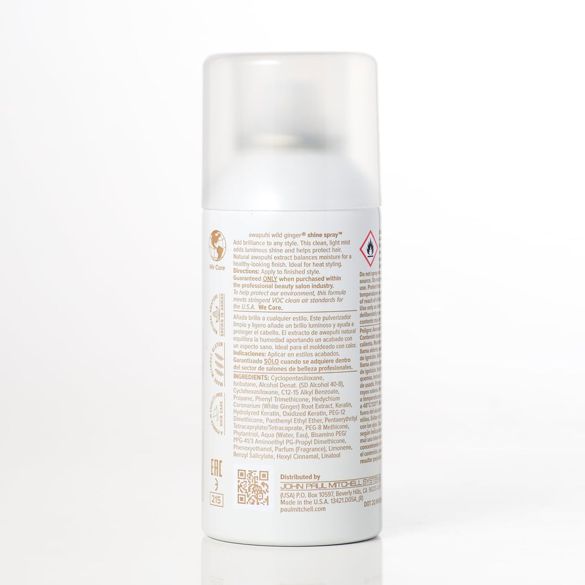 Awapuhi Wild Ginger bottle in hand to show 3.3 oz size and travel-friendly convenience