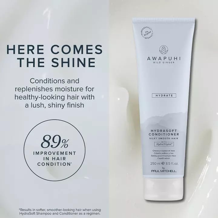 Awapuhi Wild Ginger creamy texture on hand, brand illustrating lightweight moisture