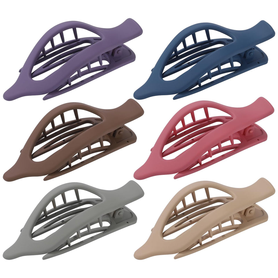 AWAYTR front view of matte dark flat hair clip showing sleek shape and comfort