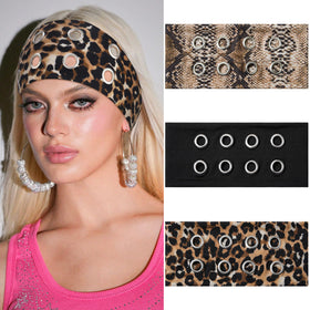 AWAYTR front view wide grommet headband shows bold styling and secure hold