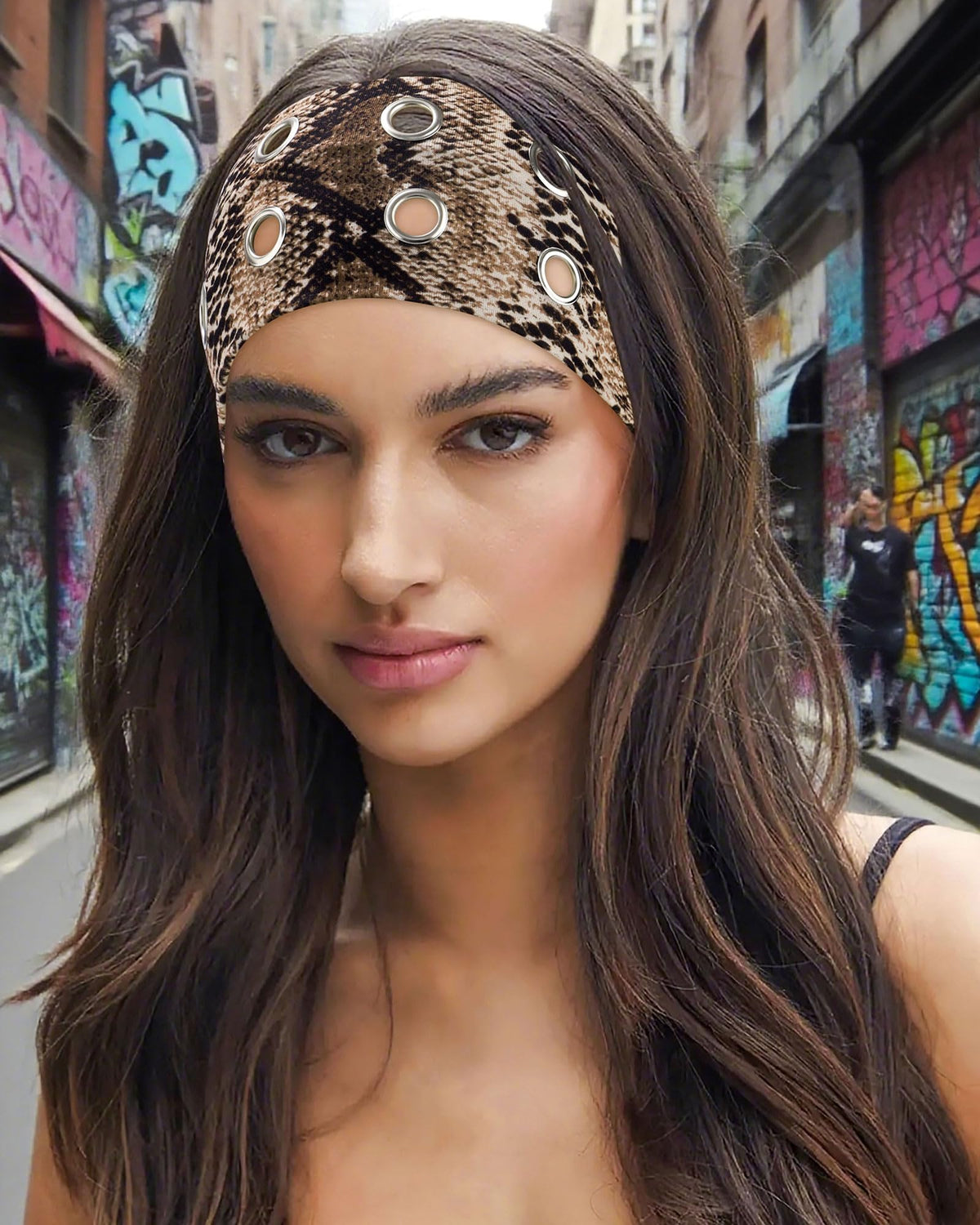 AWAYTR headband worn with ponytail demonstrates secure grip and fashion effect