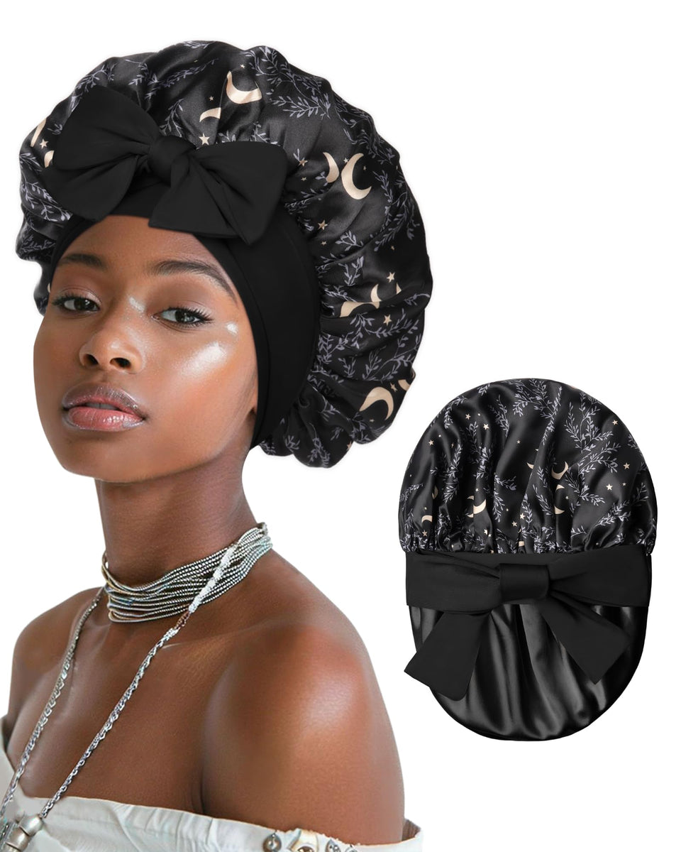 AWAYTR satin bonnet front view showing sleek black finish and protective fit