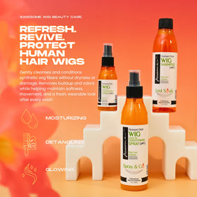 Awesome close-up mist spray action providing quick detangling benefit