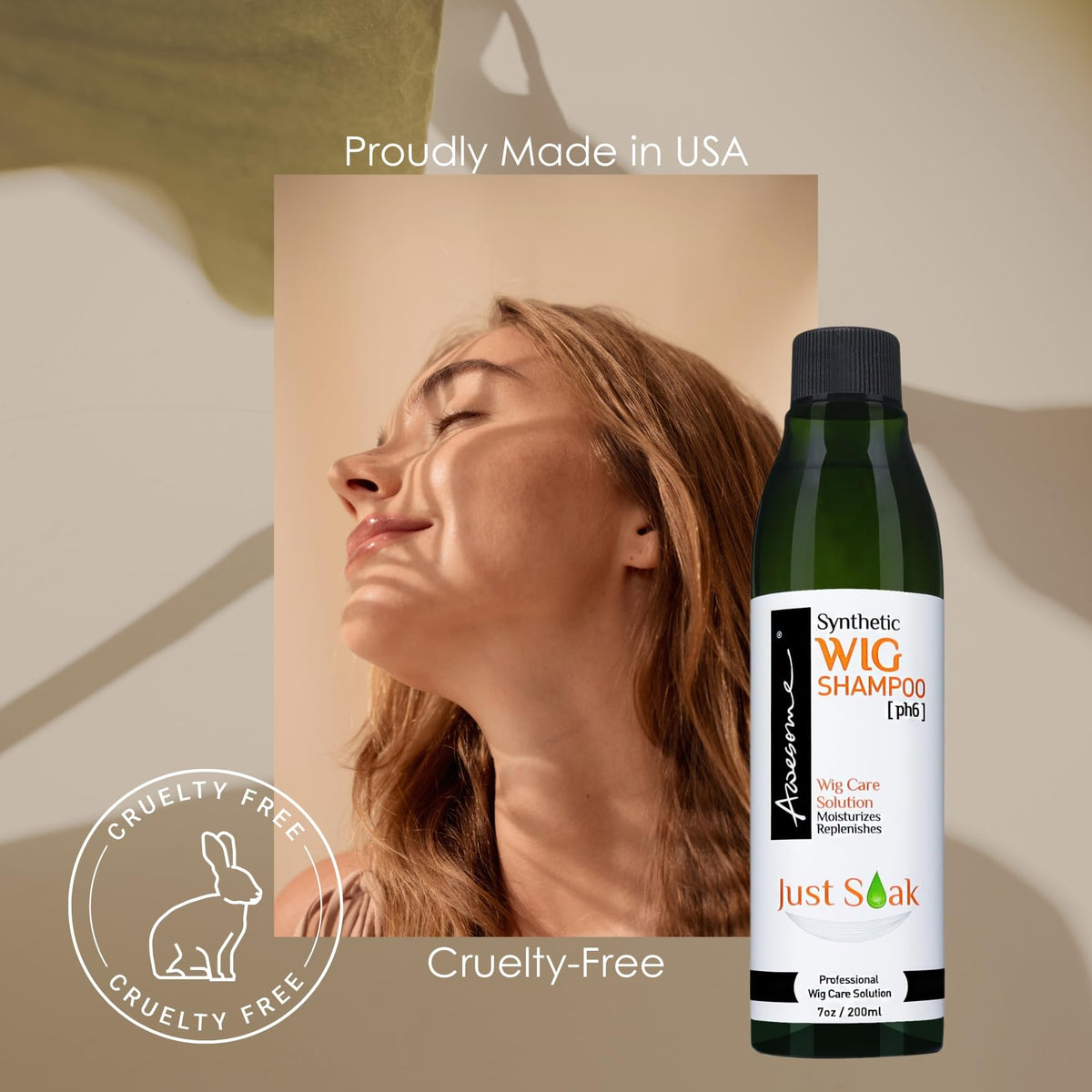 Awesome lifestyle vanity styling showing polished wig and natural shine