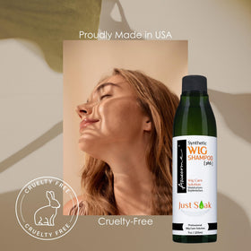 Awesome lifestyle vanity styling showing polished wig and natural shine