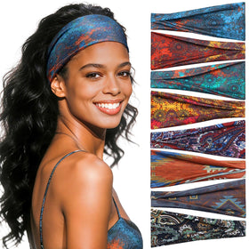 Awumbuk front view of 8-pack headbands showing variety and convenience