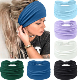 Awumbuk front view blue headband showing full coverage and style