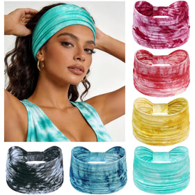 Awumbuk front view of six light purple headbands showcasing coverage and style
