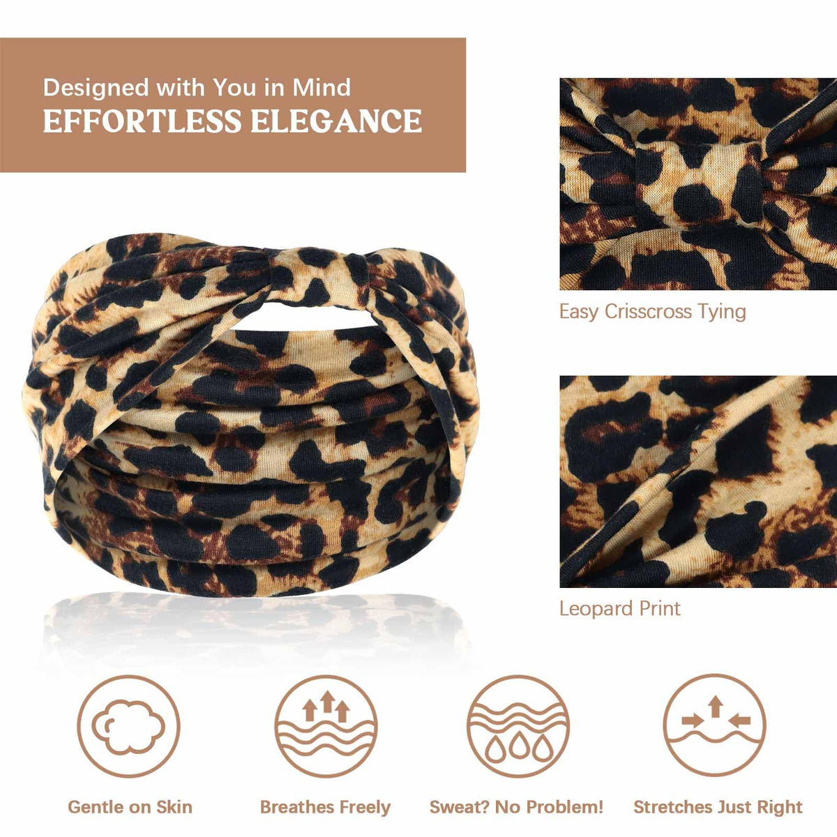Awumbuk headband worn in yoga studio keeping hair back and eyes clear
