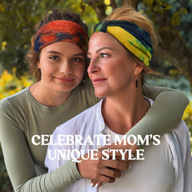 Awumbuk headband in yoga pose keeping hair back and preventing sweat in eyes