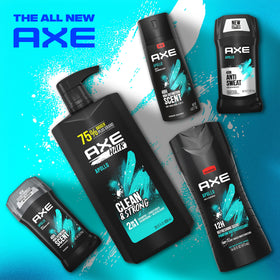 AXE Apollo product family display suggesting complemented scent layering options