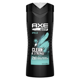 AXE Apollo front bottle showing packaging and easy-grip design benefit
