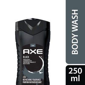 AXE Black back label with ingredient details for informed use
