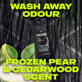AXE Black pear and cedarwood visual conveying fresh woody scent
