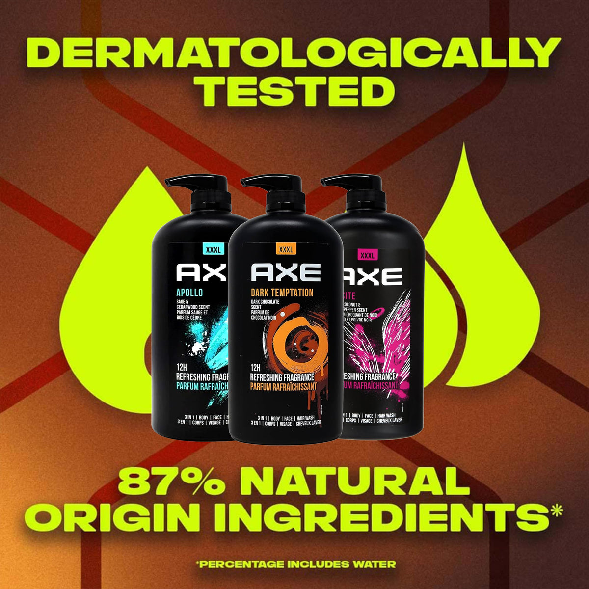 AXE lifestyle morning routine in bathroom showing time-saving benefit