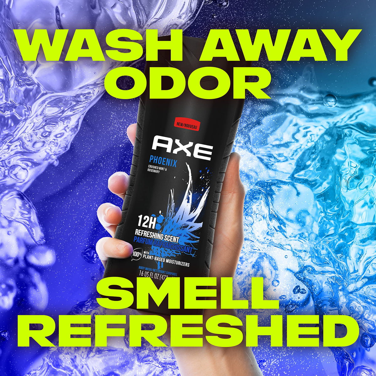 AXE Phoenix mint and rosemary visual cue conveying cooling, herbal fragrance