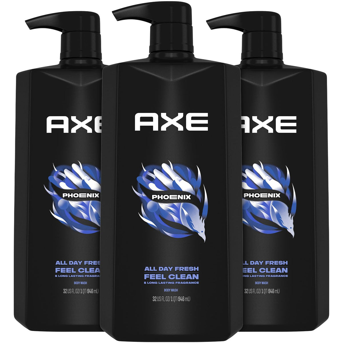 AXE Phoenix front packaging showing fragrance and size benefits