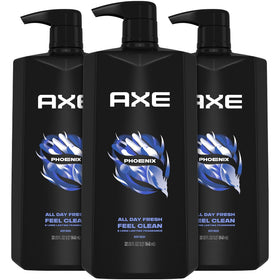 AXE Phoenix front packaging showing fragrance and size benefits