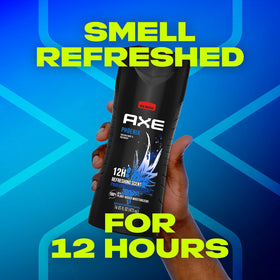 AXE Phoenix pouring into hand under shower for easy use and lather