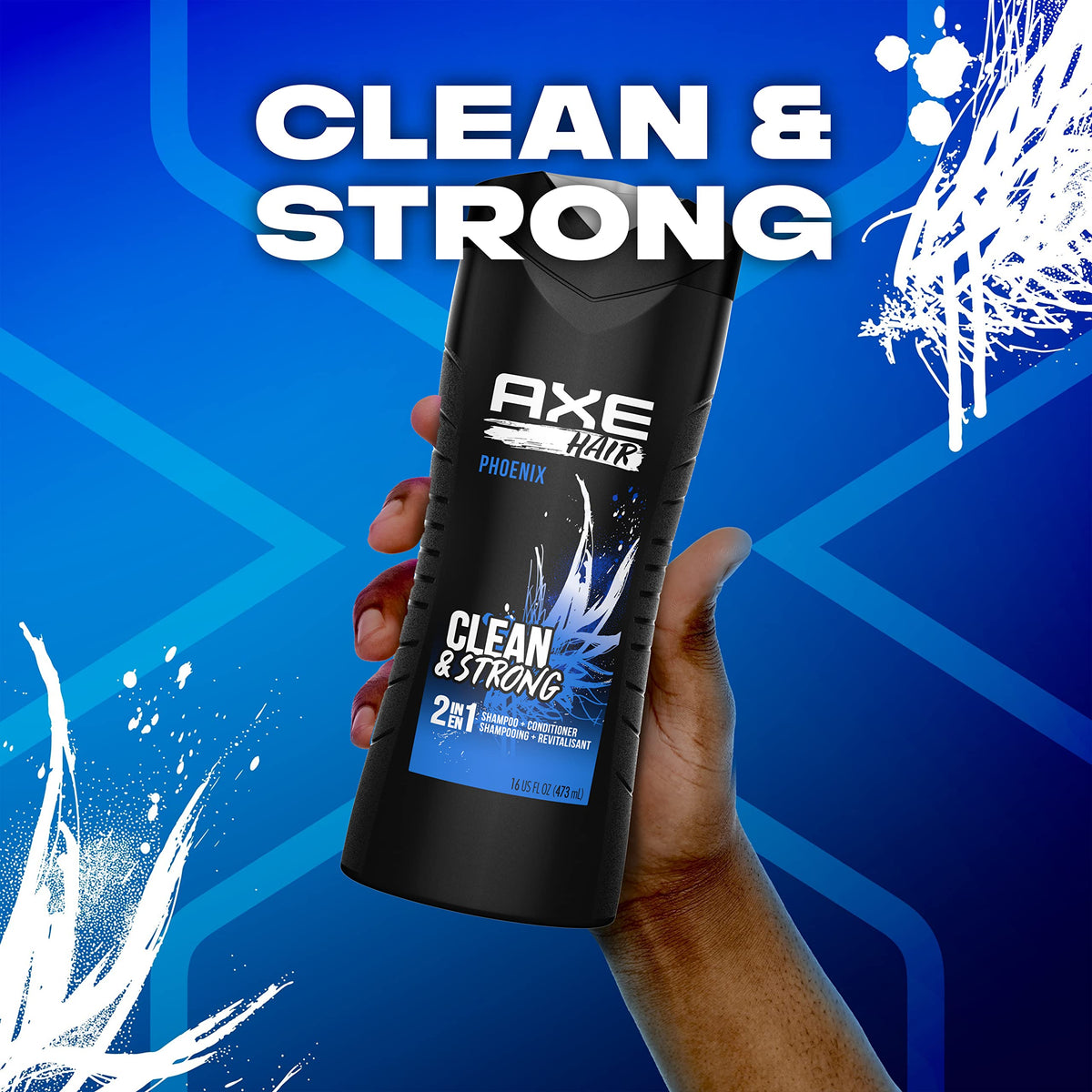 AXE Phoenix rich lather in hand demonstrating effective cleansing and conditioning