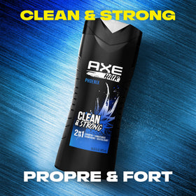 Male model with styled hair after AXE Phoenix highlighting fresh scent and manageability