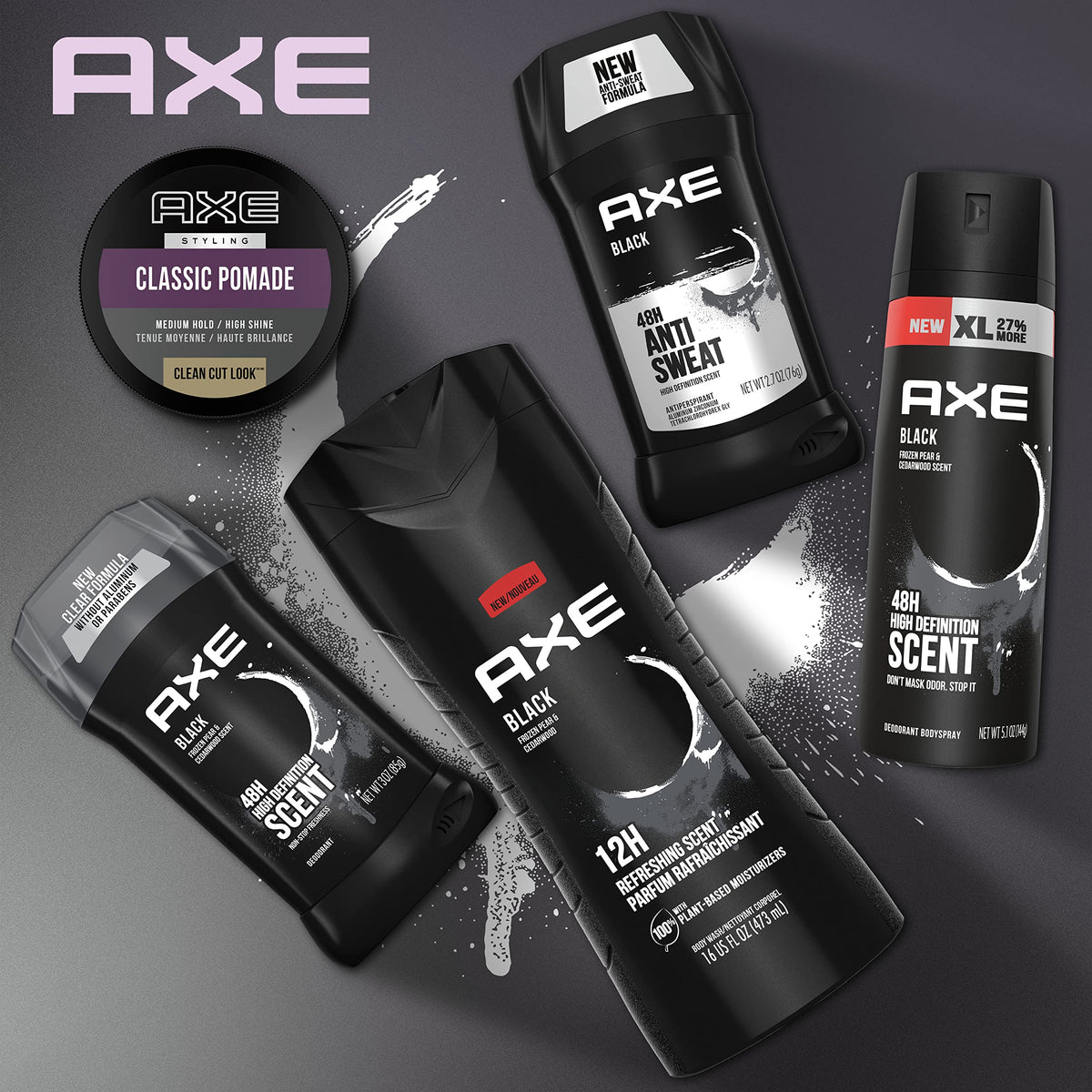 AXE comb finishing through hair illustrating smooth, non-crunchy finish