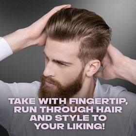 AXE fingertip applying pomade demonstrating small-amount usage benefit