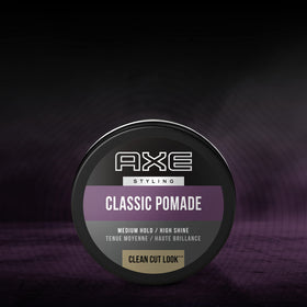 AXE open jar close-up displaying creamy pomade texture for easy control