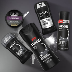 AXE styled hair side profile showing medium hold and natural shine