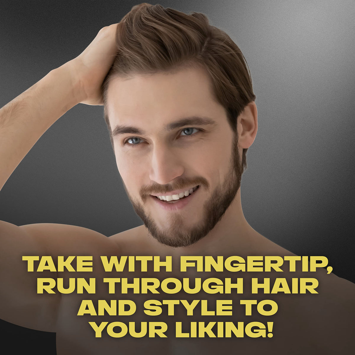 AXE styled short haircut showing messy texture and natural finish benefit