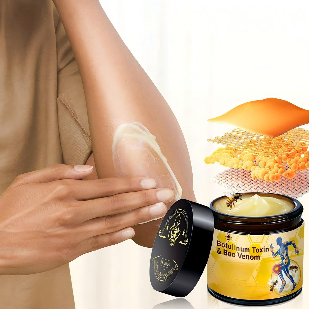 Axnzp neck application in lifestyle shot showing discreet use during daily routine benefit
