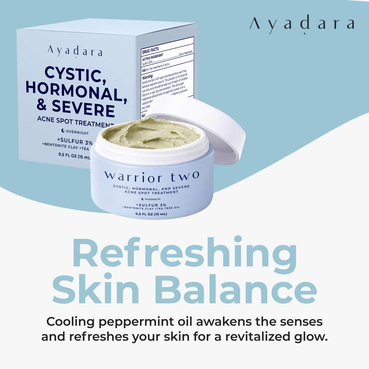 AYADARA finger applying spot cream demonstrating precise targeted treatment