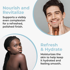 AYADARA before and after face images showing reduced blemish visibility