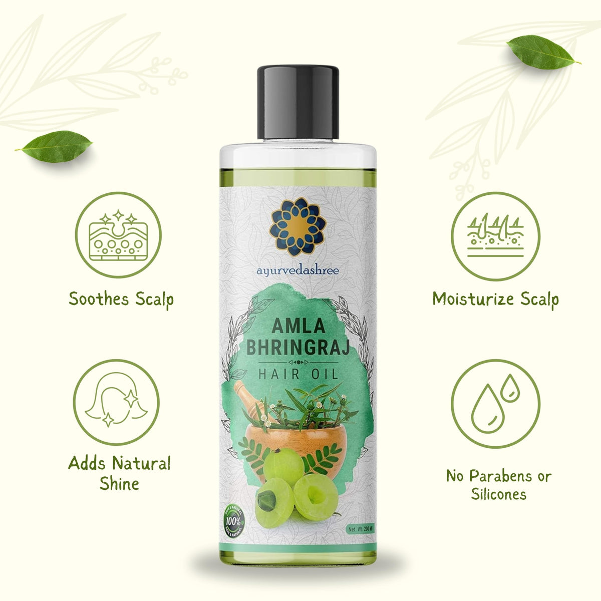 AYURVEDASHREE oil texture on hand demonstrating quick absorption