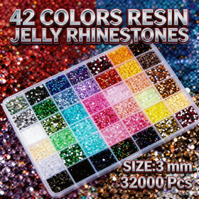 Ayzololo close-up of resin jelly facets highlighting iridescent AB sparkle