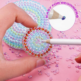 Ayzololo gems on a decorated phone case illustrating finished sparkle