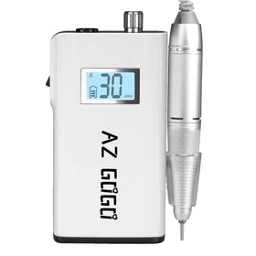 AZ GOGO handpiece in use during manicure illustrating portability and professional finish
