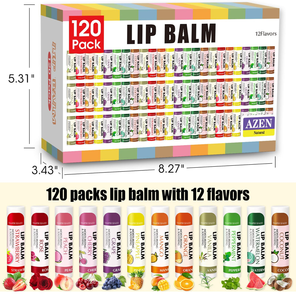 AZEN lip balms styled in a gift basket demonstrating party favor use