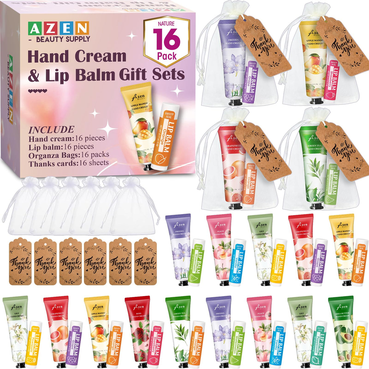 AZEN front packaging display showing ready-to-gift favor set, ideal for events