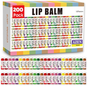 AZEN front packaging showing assorted lip balm tubes and brand name benefit convenience