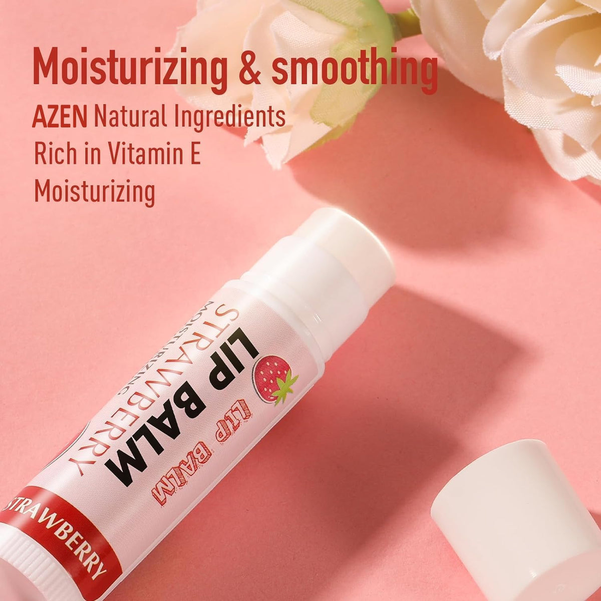 AZEN lip balm in hand to show size and portability benefit for everyday carry