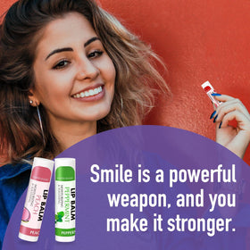 AZEN strawberry application on lips demonstrating smooth wear and flavored comfort benefit