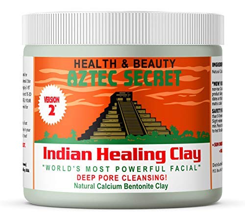 Aztec Secret 16oz clay and Bragg's 16oz ACV bottle showing included liquids