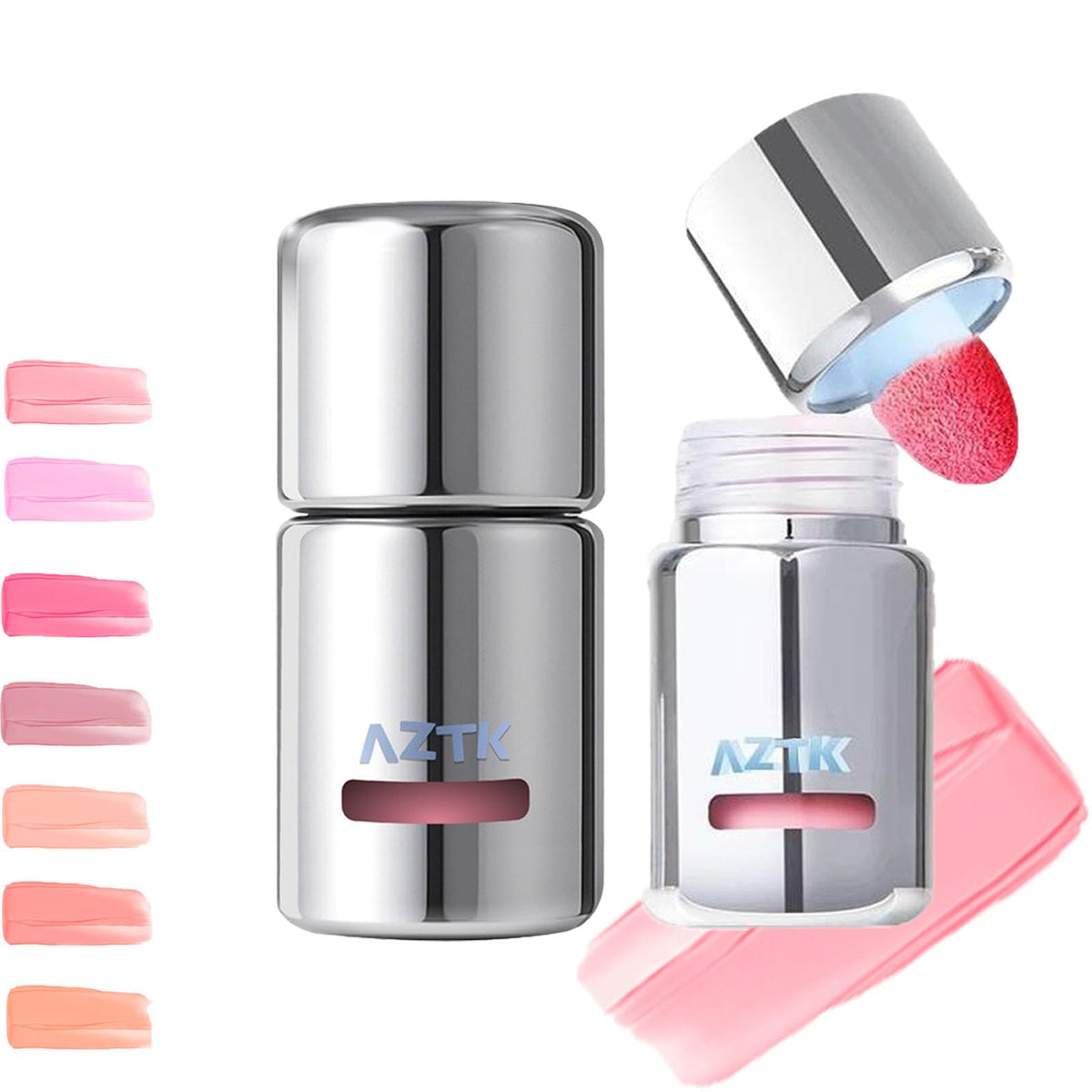 Aztk front packaging tube showing compact 5ml blush convenience